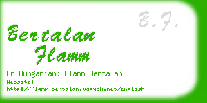 bertalan flamm business card